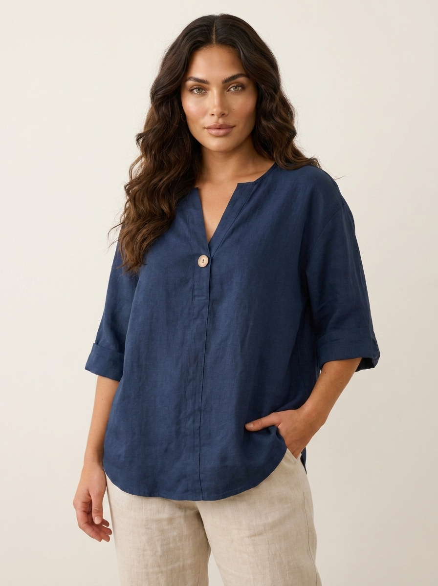 Lichtgewicht Ademende Linnen Damesblouse – Nora