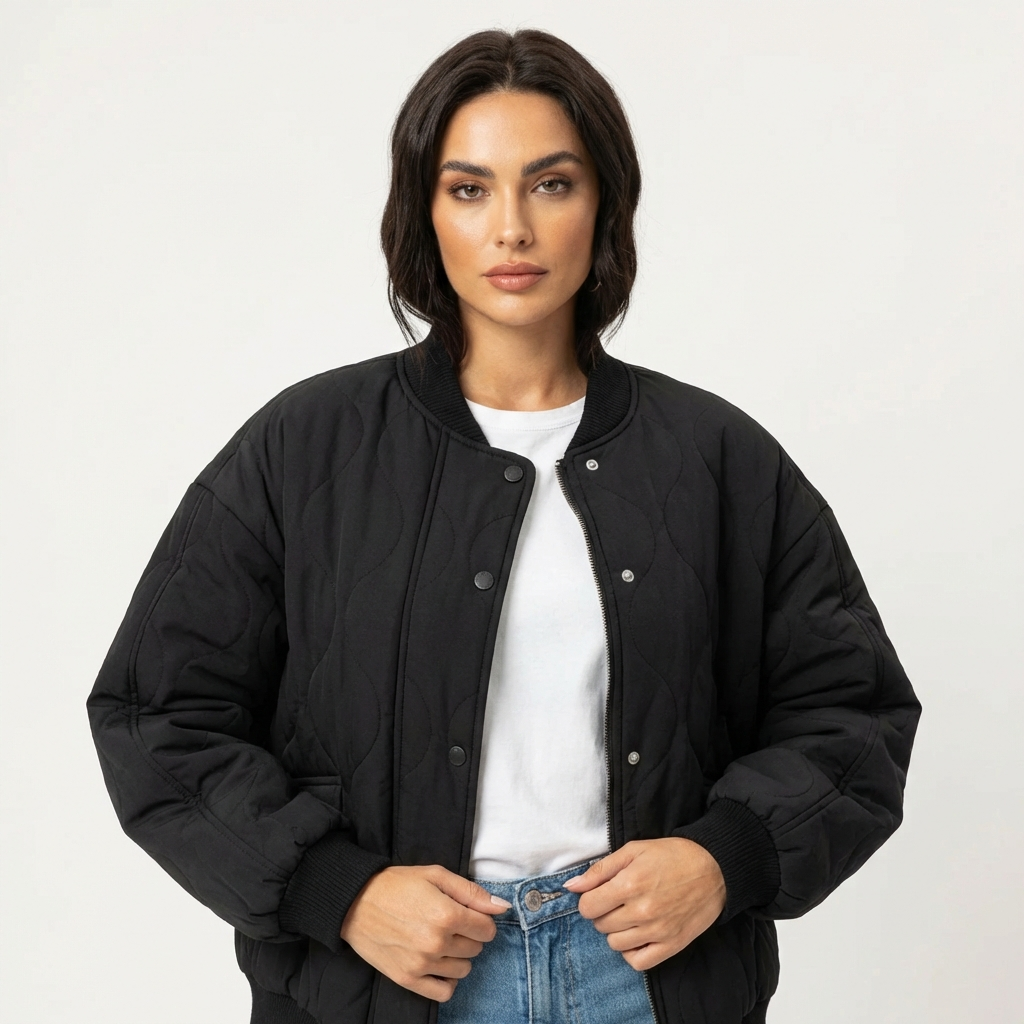Lichtgewicht gewatteerde dames bomberjack met relaxed fit – Isabelle