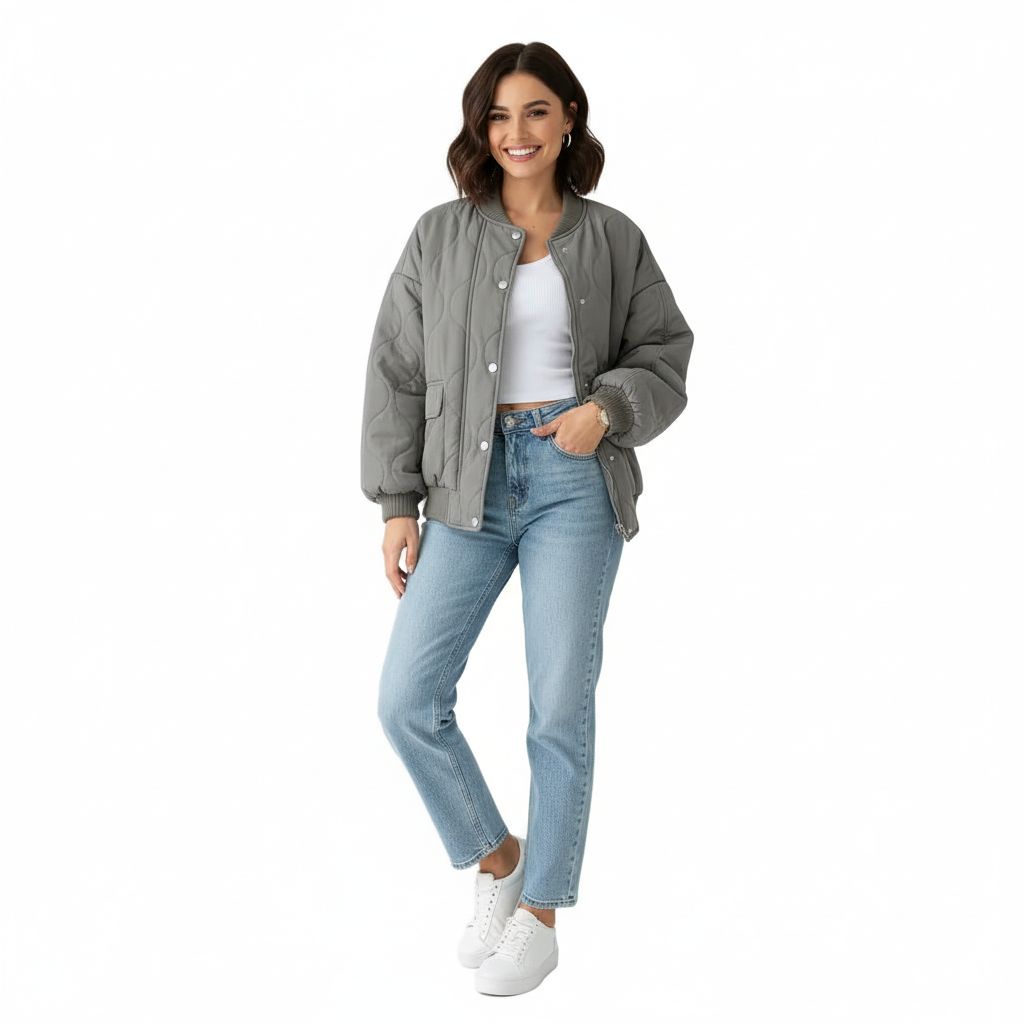 Lichtgewicht gewatteerde dames bomberjack met relaxed fit – Isabelle