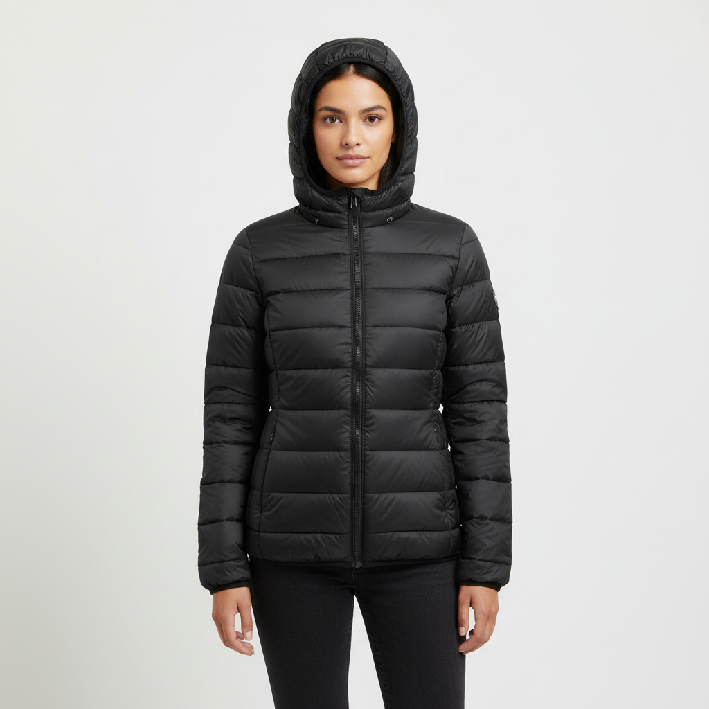 Lichtgewicht gewatteerde dames jas met capuchon – Aria