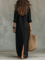 Linnen-look maxi blousejurk - Noor