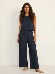 Linnen dames set met wijde broek - Elise