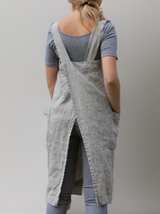 Linnen pinafore jurk met zakken - Silvia