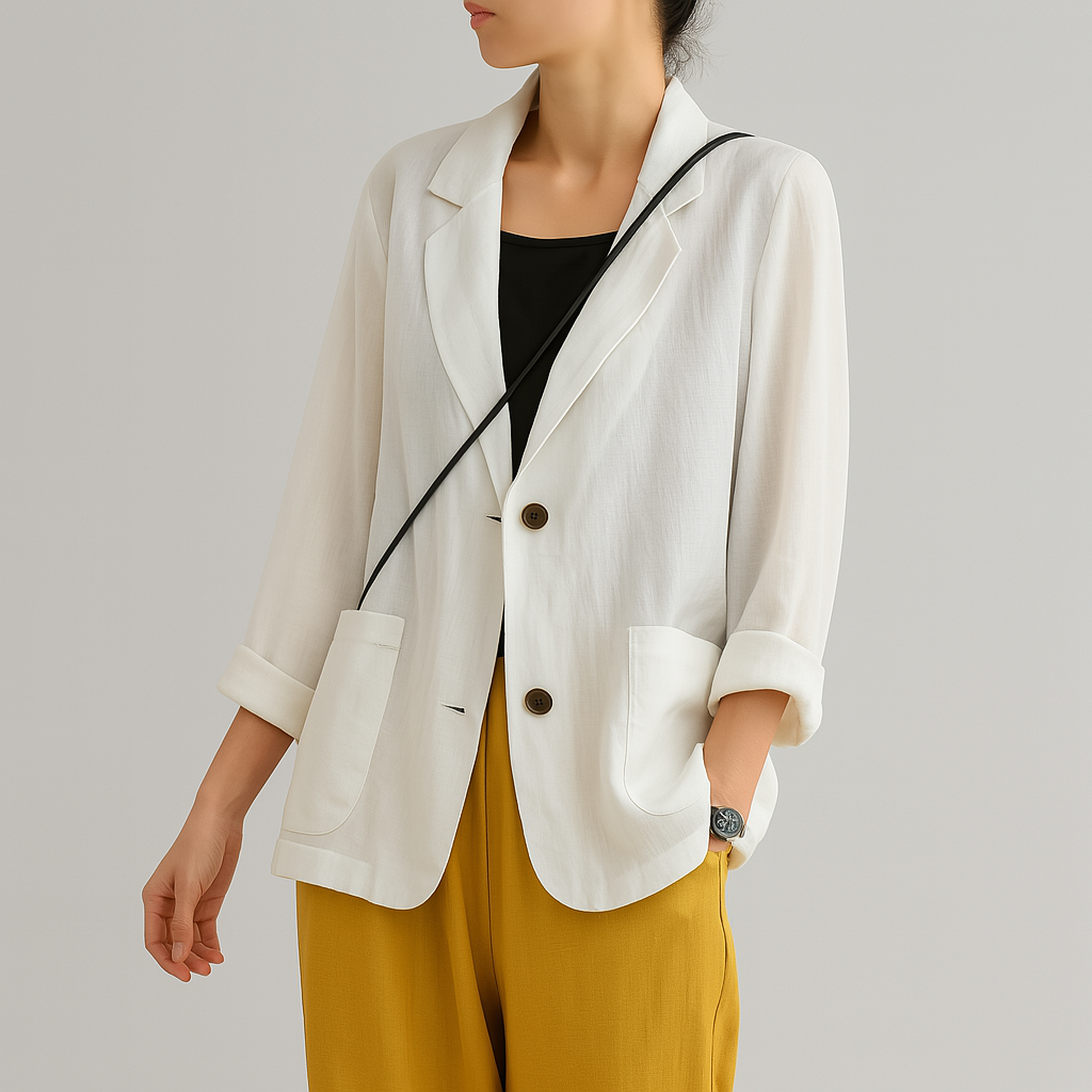 Linnen dames blazer met relaxed fit - Lena