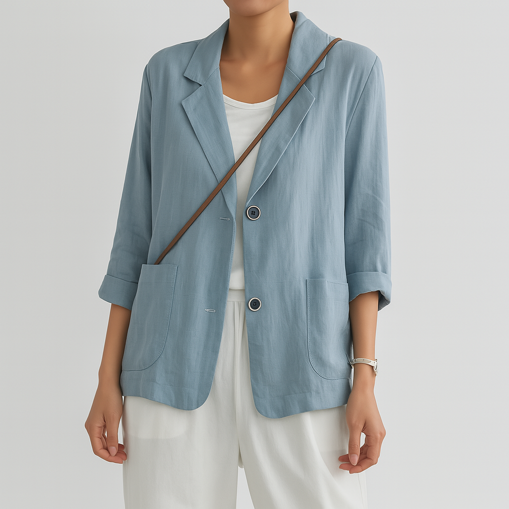 Linnen dames blazer met relaxed fit - Lena