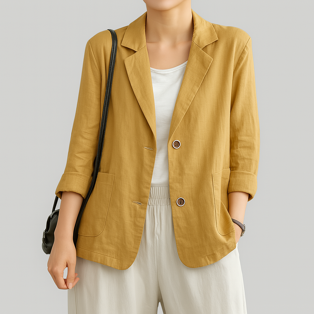 Linnen dames blazer met relaxed fit - Lena