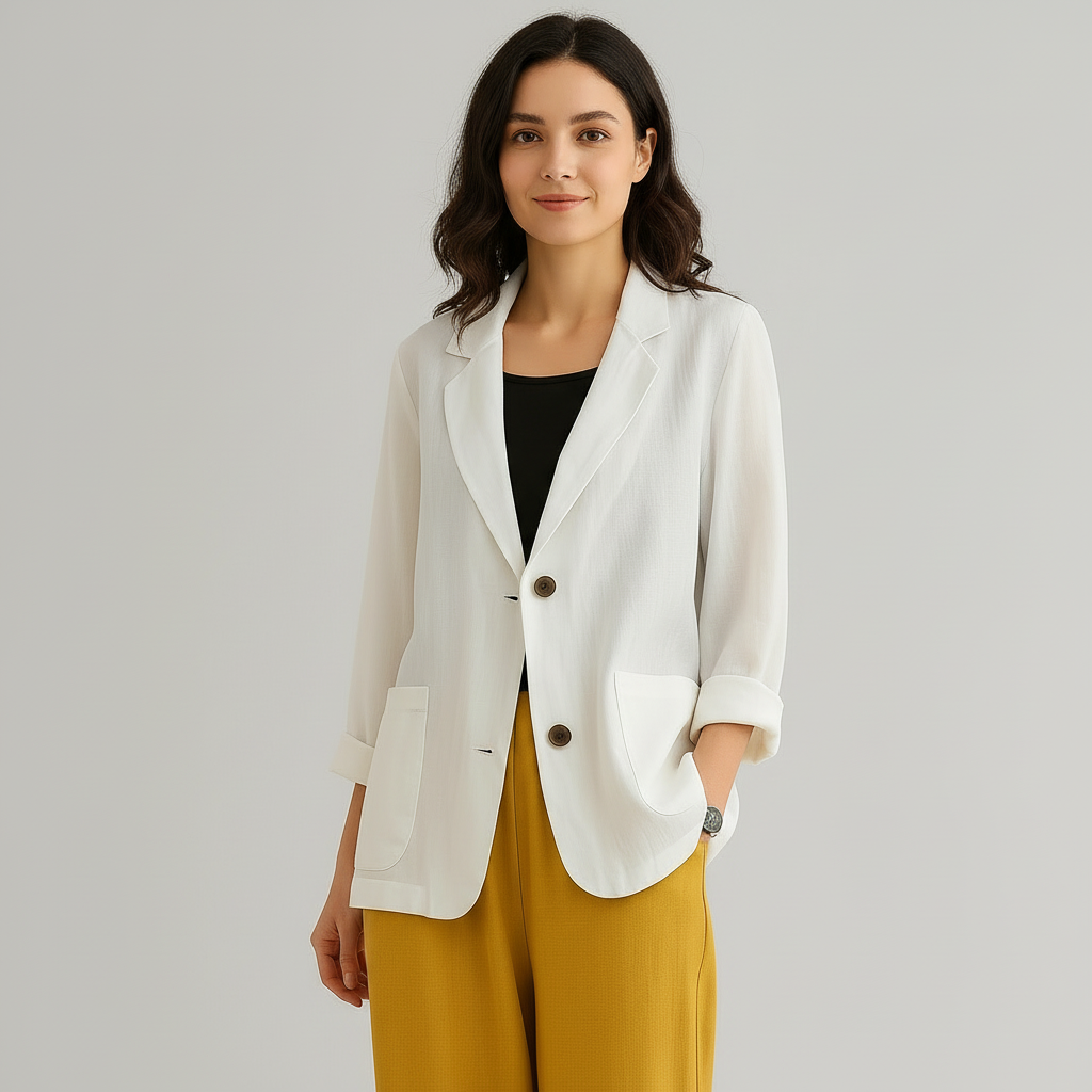 Linnen dames blazer met relaxed fit - Lena