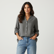 Linnen dames blouse met knoopsluiting – Juliette