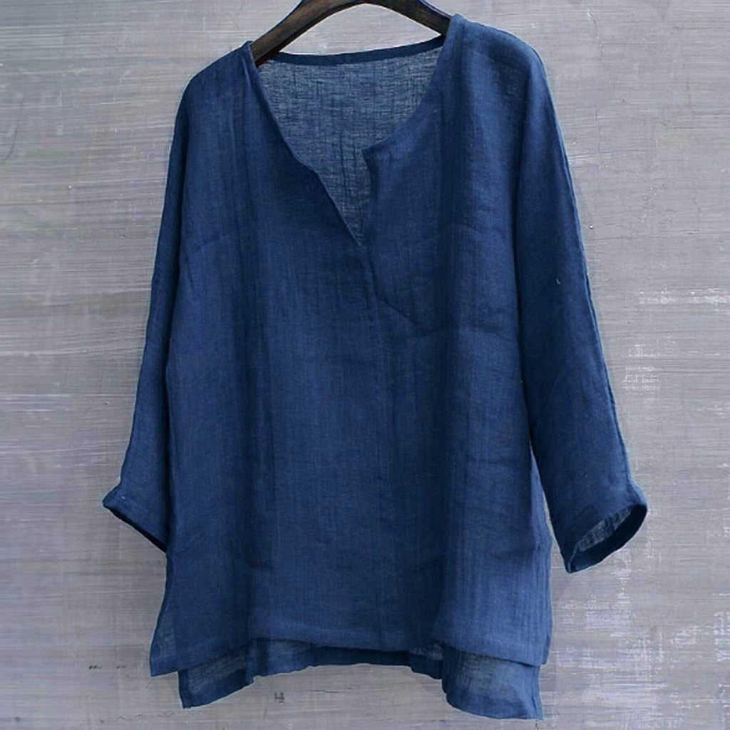 Linnen dames blouse met relaxte pasvorm – Camille