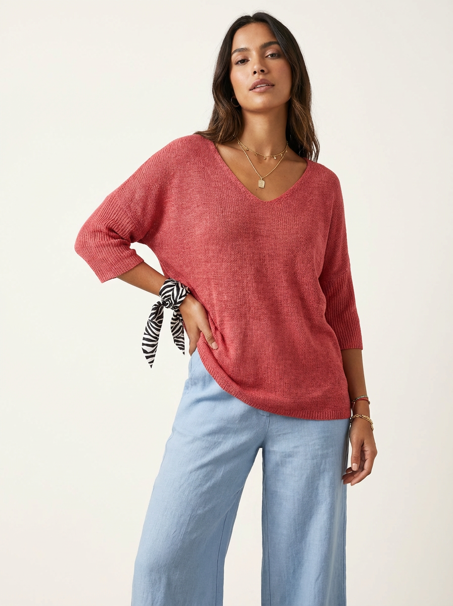 Luchtige V-hals dames trui – Marise