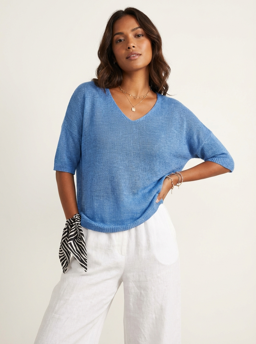 Luchtige V-hals dames trui – Marise