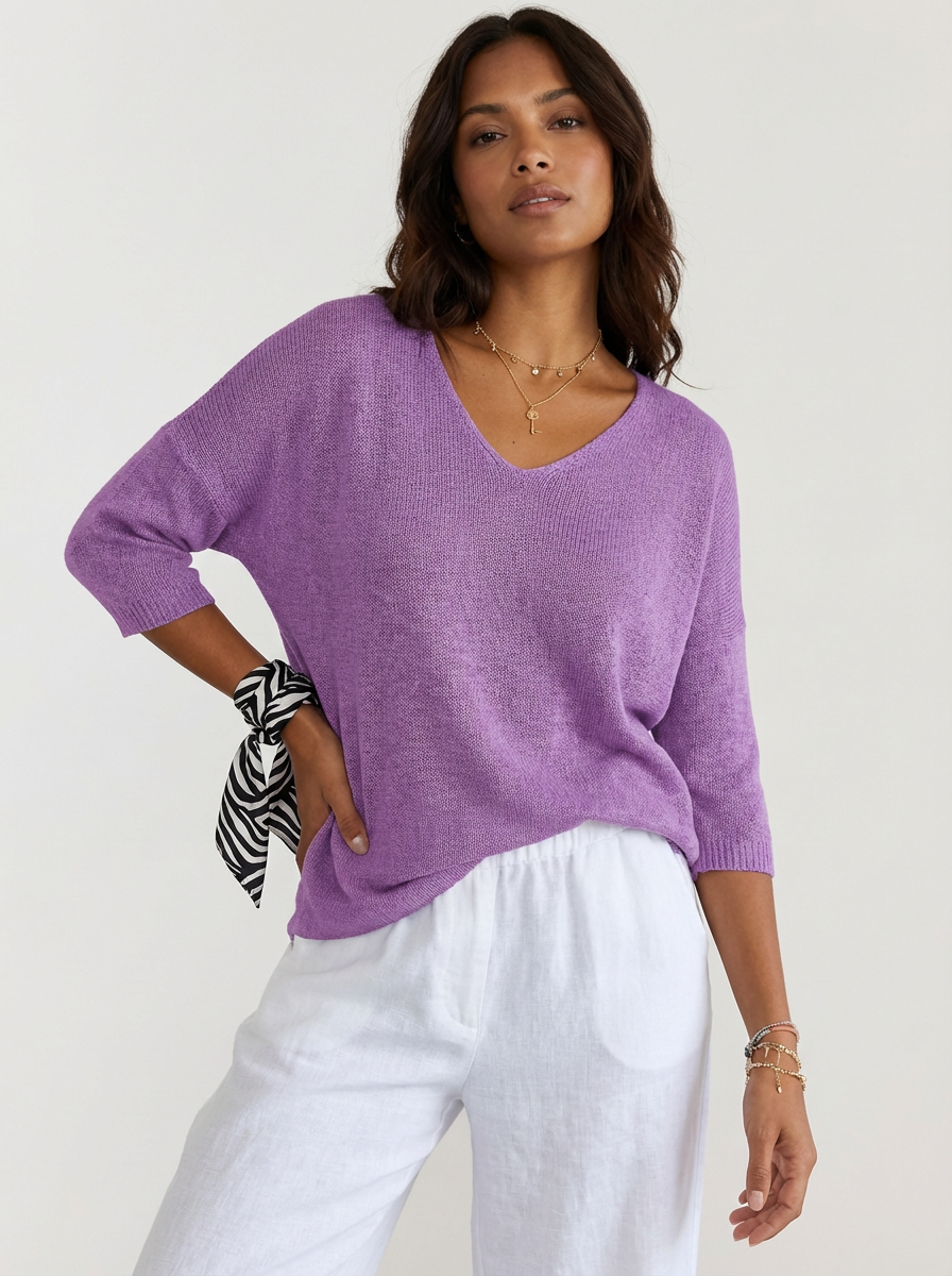 Luchtige V-hals dames trui – Marise