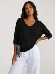 Luchtige V-hals dames trui – Marise