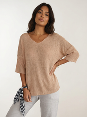 Luchtige V-hals dames trui – Marise