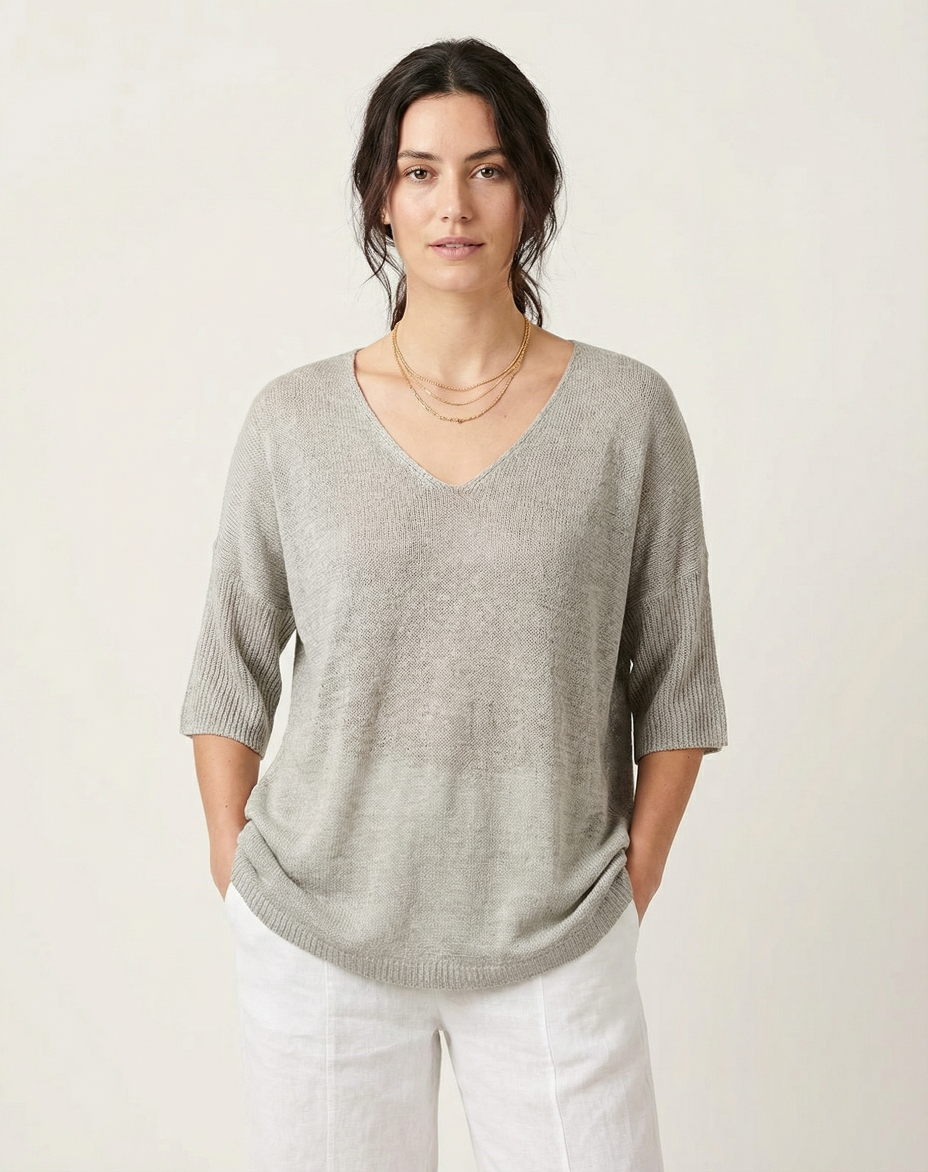 Luchtige V-hals dames trui – Marise