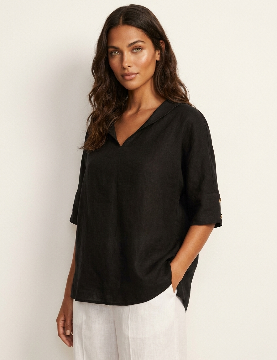 Lightweight blouse with elegant collar - Sanne