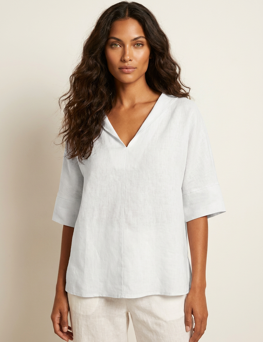Lightweight blouse with elegant collar - Sanne