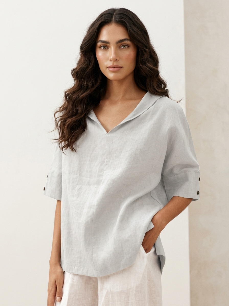 Luchtige Blouse met Elegante Kraag - Sanne