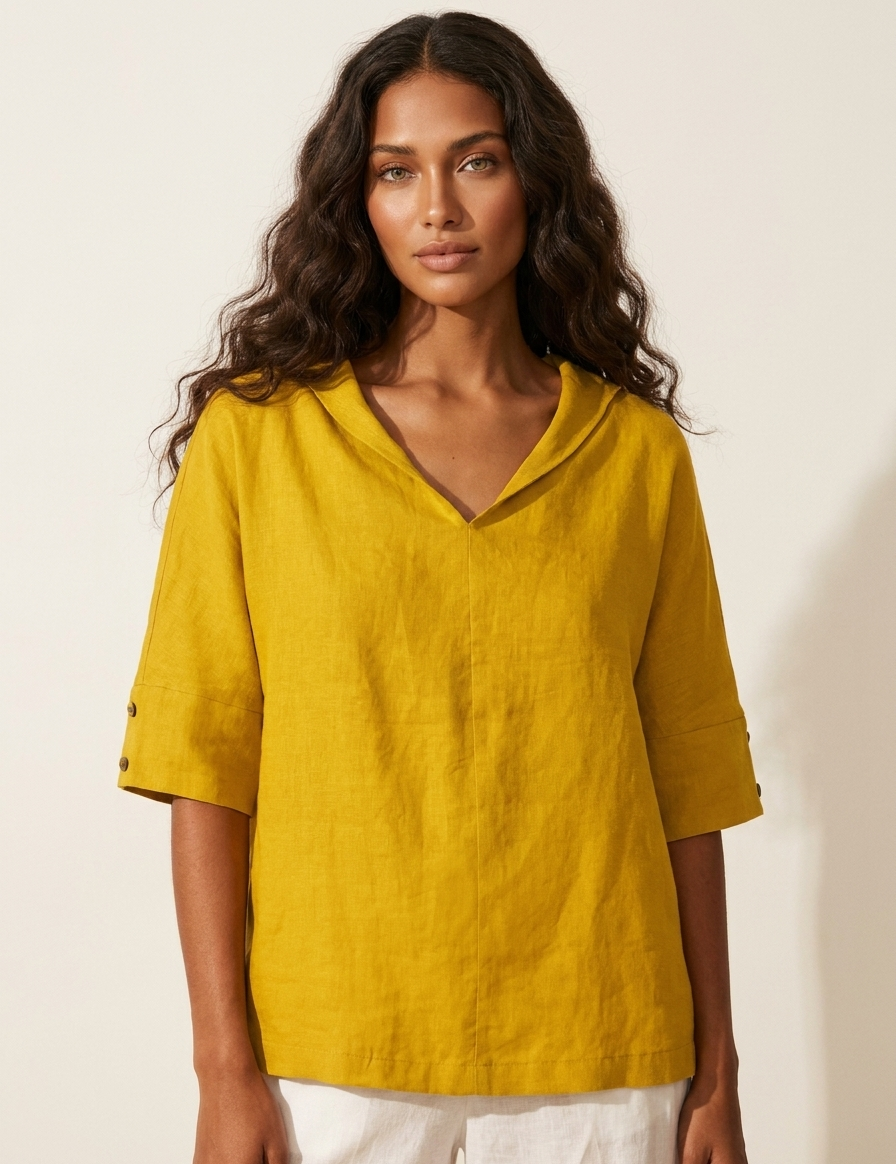 Lightweight blouse with elegant collar - Sanne