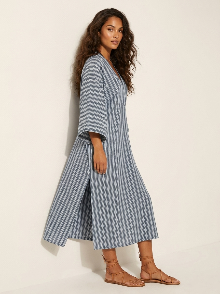 Luchtige Gestreepte Kaftan Jurk - Lina