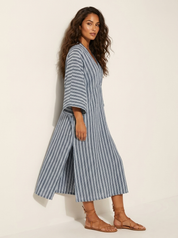 Luchtige Gestreepte Kaftan Jurk - Lina