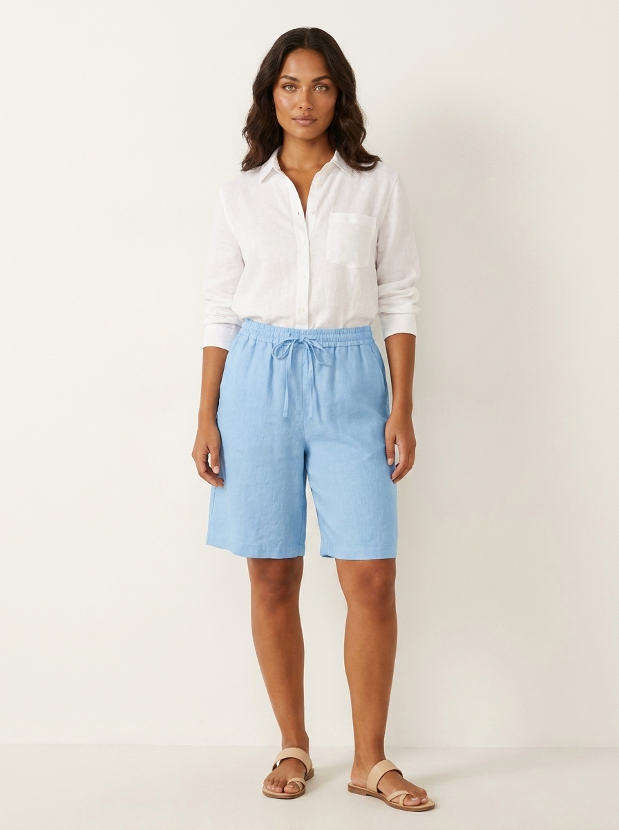 Luchtige Linnen look bermudashort - Madelon