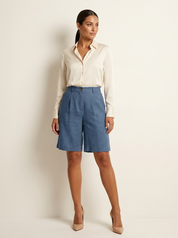 Luchtige Linnen look bermudashort - Madelon