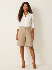 Luchtige Linnen look bermudashort - Madelon