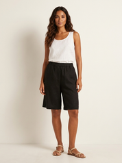 Luchtige Linnen look bermudashort - Madelon