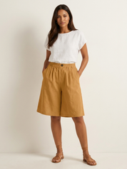 Luchtige Linnen look bermudashort - Madelon