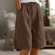 Luchtige Linnen look bermudashort - Madelon