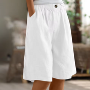 Luchtige Linnen look bermudashort - Madelon