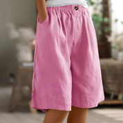 Luchtige Linnen look bermudashort - Madelon