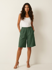 Luchtige Linnen look bermudashort - Madelon
