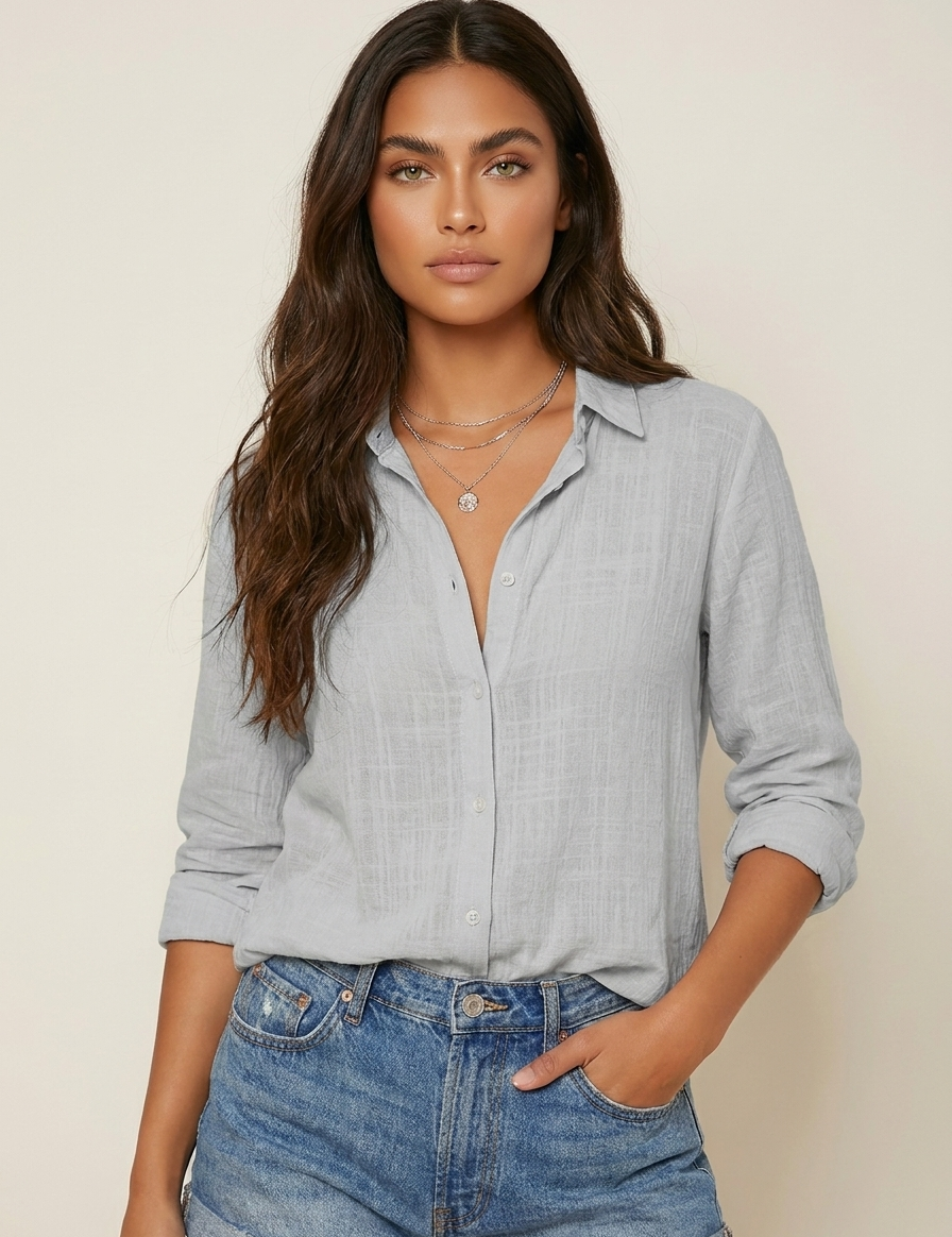 Lightweight blouse with button closure - Sophie