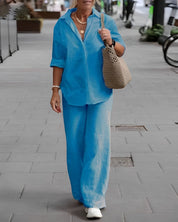 Luchtige blouse & pantalon set - Olivia