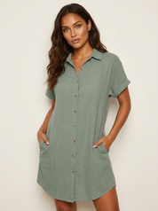Luchtige blousejurk met knopen - Mila