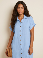 Luchtige blousejurk met knopen - Mila
