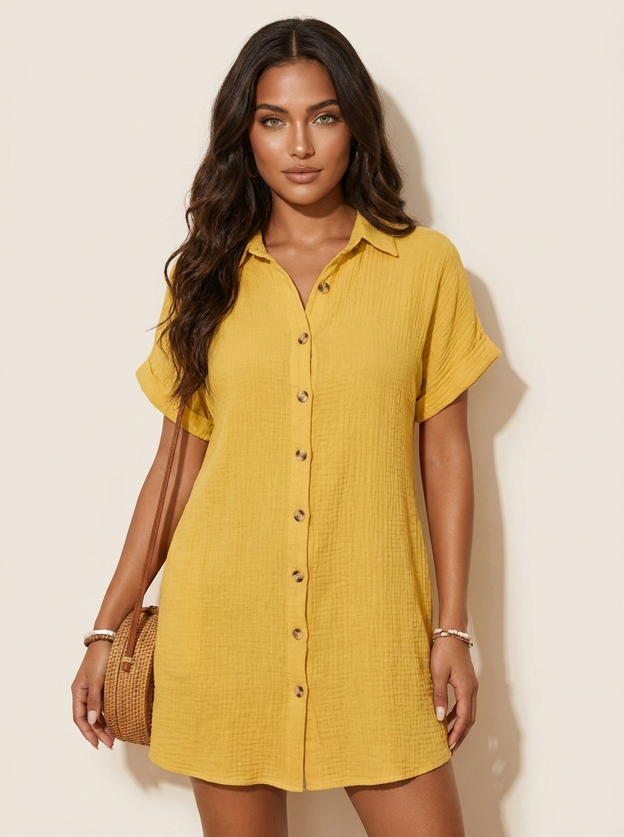 Luchtige blousejurk met knopen - Mila
