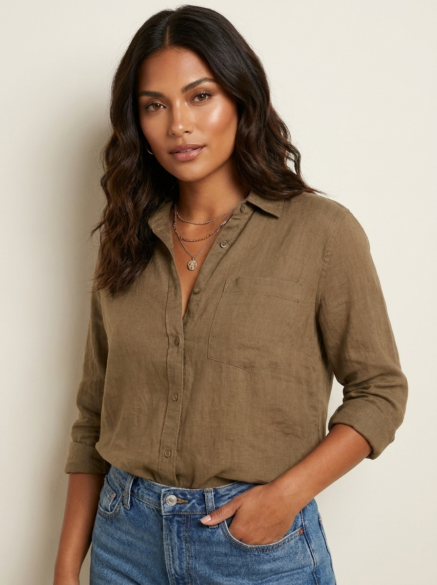 Luchtige dames blouse met knopen - Elara