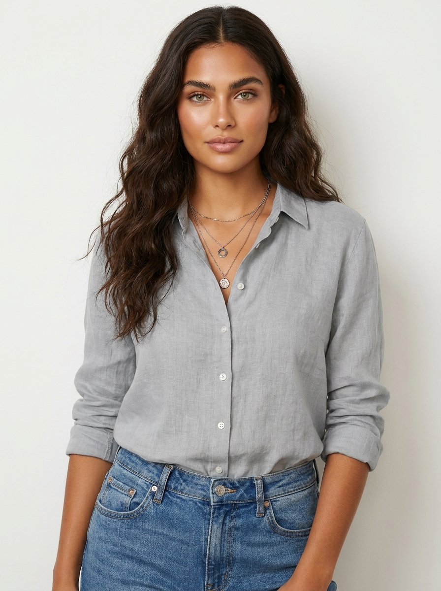 Luchtige dames blouse met knopen - Elara
