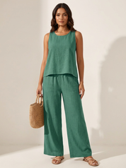 Luchtige dames set met kanten rugdetail - Sofia