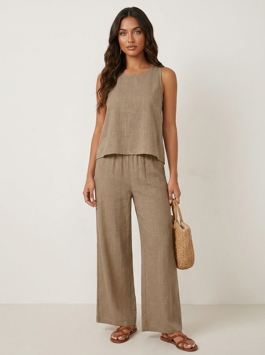 Luchtige dames set met kanten rugdetail - Sofia
