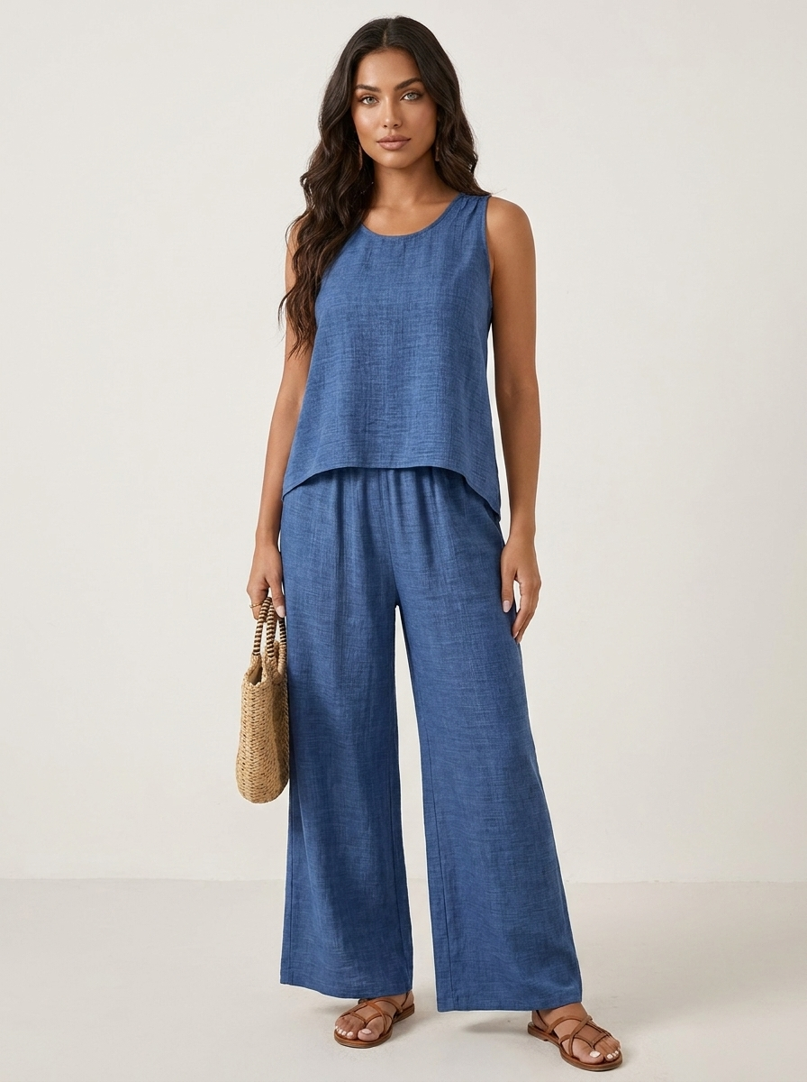 Luchtige dames set met kanten rugdetail - Sofia
