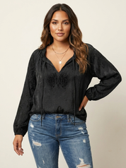 Luchtige kanten blouse met bohemian uitstraling - Kelly