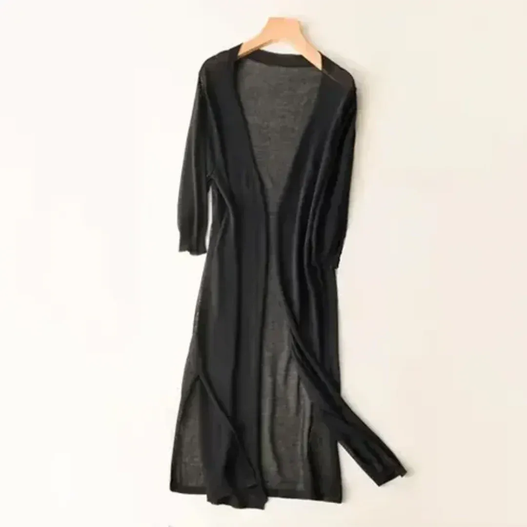 Lightweight long women’s cardigan