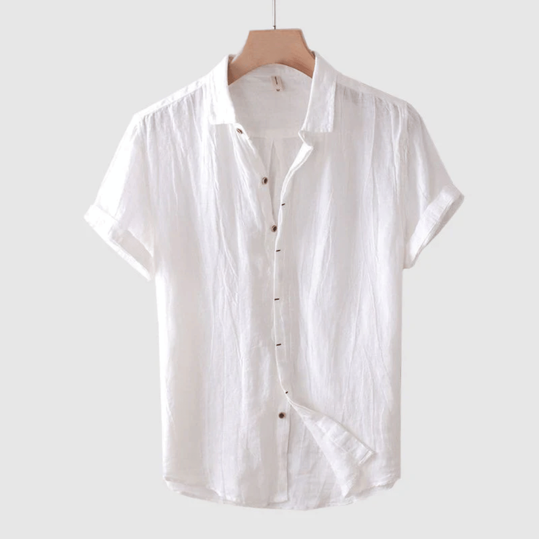Luchtige linnen blouse met korte mouwen - Nova