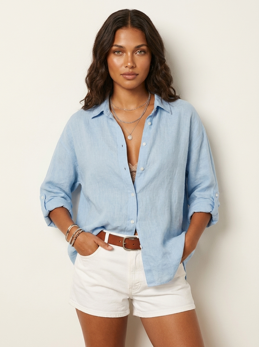 Luchtige linnenlook blouse - Elin