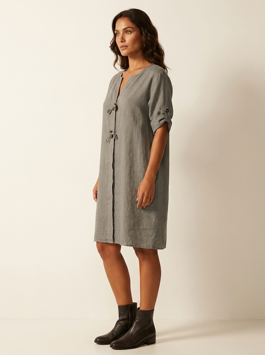 Luchtige linnenlook jurk - Fleur