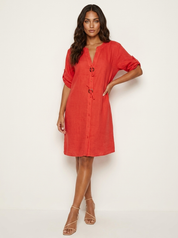 Luchtige linnenlook jurk - Fleur